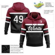 Laden Sie das Bild in den Galerie-Viewer, Custom Stitched Black White-Crimson Line Sports Pullover Sweatshirt Hoodie
