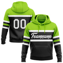 Charger l&#39;image dans la galerie, Custom Stitched Black White-Neon Green Line Sports Pullover Sweatshirt Hoodie
