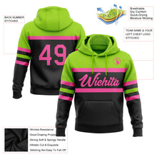 Charger l&#39;image dans la galerie, Custom Stitched Black Pink-Neon Green Line Sports Pullover Sweatshirt Hoodie
