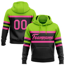 Laden Sie das Bild in den Galerie-Viewer, Custom Stitched Black Pink-Neon Green Line Sports Pullover Sweatshirt Hoodie
