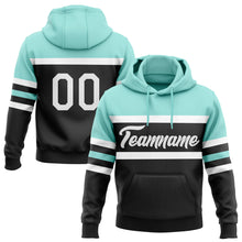 Загрузить изображение в средство просмотра галереи, Custom Stitched Black White-Ice Blue Line Sports Pullover Sweatshirt Hoodie
