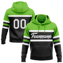 Charger l&#39;image dans la galerie, Custom Stitched Black White-Aurora Green Line Sports Pullover Sweatshirt Hoodie
