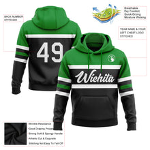 Laden Sie das Bild in den Galerie-Viewer, Custom Stitched Black White-Grass Green Line Sports Pullover Sweatshirt Hoodie
