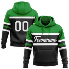 Загрузить изображение в средство просмотра галереи, Custom Stitched Black White-Grass Green Line Sports Pullover Sweatshirt Hoodie
