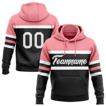 Загрузить изображение в средство просмотра галереи, Custom Stitched Black White-Medium Pink Line Sports Pullover Sweatshirt Hoodie
