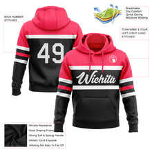 Laden Sie das Bild in den Galerie-Viewer, Custom Stitched Black White-Neon Pink Line Sports Pullover Sweatshirt Hoodie
