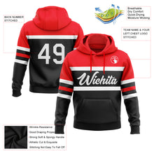 Laden Sie das Bild in den Galerie-Viewer, Custom Stitched Black White-Fire Red Line Sports Pullover Sweatshirt Hoodie
