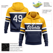 Загрузить изображение в средство просмотра галереи, Custom Stitched Navy White-Gold Line Sports Pullover Sweatshirt Hoodie
