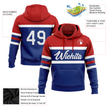 Laden Sie das Bild in den Galerie-Viewer, Custom Stitched Royal White-Red Line Sports Pullover Sweatshirt Hoodie
