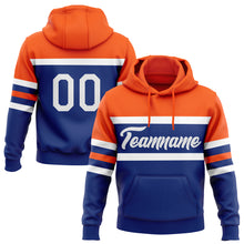 Charger l&#39;image dans la galerie, Custom Stitched Royal White-Orange Line Sports Pullover Sweatshirt Hoodie
