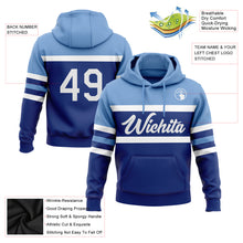 Laden Sie das Bild in den Galerie-Viewer, Custom Stitched Royal White-Light Blue Line Sports Pullover Sweatshirt Hoodie
