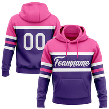 Charger l&#39;image dans la galerie, Custom Stitched Purple White-Pink Line Sports Pullover Sweatshirt Hoodie
