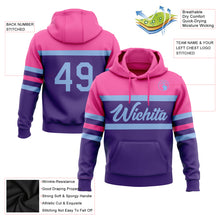 Загрузить изображение в средство просмотра галереи, Custom Stitched Purple Light Blue-Pink Line Sports Pullover Sweatshirt Hoodie
