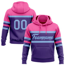 Загрузить изображение в средство просмотра галереи, Custom Stitched Purple Light Blue-Pink Line Sports Pullover Sweatshirt Hoodie
