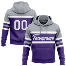 Загрузить изображение в средство просмотра галереи, Custom Stitched Purple White-Gray Line Sports Pullover Sweatshirt Hoodie
