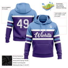 Загрузить изображение в средство просмотра галереи, Custom Stitched Purple White-Light Blue Line Sports Pullover Sweatshirt Hoodie
