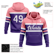 Загрузить изображение в средство просмотра галереи, Custom Stitched Purple White-Medium Pink Line Sports Pullover Sweatshirt Hoodie
