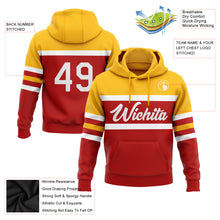 Laden Sie das Bild in den Galerie-Viewer, Custom Stitched Red White-Gold Line Sports Pullover Sweatshirt Hoodie
