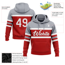 Laden Sie das Bild in den Galerie-Viewer, Custom Stitched Red White-Gray Line Sports Pullover Sweatshirt Hoodie
