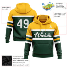 Загрузить изображение в средство просмотра галереи, Custom Stitched Green White-Gold Line Sports Pullover Sweatshirt Hoodie
