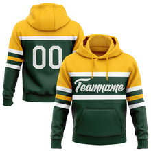 Charger l&#39;image dans la galerie, Custom Stitched Green White-Gold Line Sports Pullover Sweatshirt Hoodie
