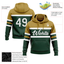 Загрузить изображение в средство просмотра галереи, Custom Stitched Green White-Old Gold Line Sports Pullover Sweatshirt Hoodie
