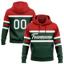 Charger l&#39;image dans la galerie, Custom Stitched Green White-Red Line Sports Pullover Sweatshirt Hoodie
