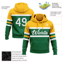 Charger l&#39;image dans la galerie, Custom Stitched Kelly Green White-Gold Line Sports Pullover Sweatshirt Hoodie
