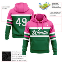 Загрузить изображение в средство просмотра галереи, Custom Stitched Kelly Green White-Pink Line Sports Pullover Sweatshirt Hoodie
