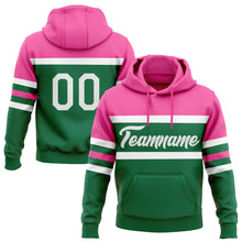 Загрузить изображение в средство просмотра галереи, Custom Stitched Kelly Green White-Pink Line Sports Pullover Sweatshirt Hoodie
