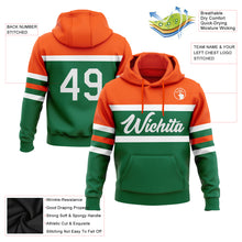 Загрузить изображение в средство просмотра галереи, Custom Stitched Kelly Green White-Orange Line Sports Pullover Sweatshirt Hoodie
