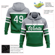 Загрузить изображение в средство просмотра галереи, Custom Stitched Kelly Green White-Gray Line Sports Pullover Sweatshirt Hoodie
