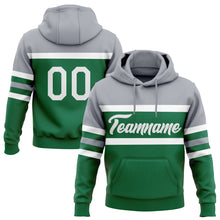 Загрузить изображение в средство просмотра галереи, Custom Stitched Kelly Green White-Gray Line Sports Pullover Sweatshirt Hoodie
