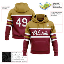 Загрузить изображение в средство просмотра галереи, Custom Stitched Crimson White-Old Gold Line Sports Pullover Sweatshirt Hoodie
