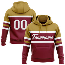 Загрузить изображение в средство просмотра галереи, Custom Stitched Crimson White-Old Gold Line Sports Pullover Sweatshirt Hoodie
