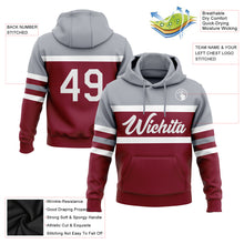 Laden Sie das Bild in den Galerie-Viewer, Custom Stitched Crimson White-Gray Line Sports Pullover Sweatshirt Hoodie
