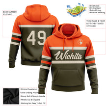 Загрузить изображение в средство просмотра галереи, Custom Stitched Olive Cream-Orange Line Sports Pullover Sweatshirt Salute To Service Hoodie
