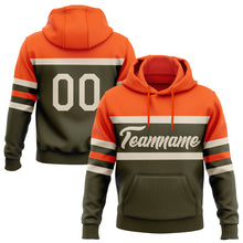 Загрузить изображение в средство просмотра галереи, Custom Stitched Olive Cream-Orange Line Sports Pullover Sweatshirt Salute To Service Hoodie
