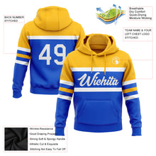 Laden Sie das Bild in den Galerie-Viewer, Custom Stitched Thunder Blue White-Gold Line Sports Pullover Sweatshirt Hoodie
