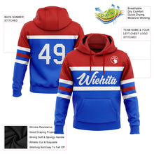 Загрузить изображение в средство просмотра галереи, Custom Stitched Thunder Blue White-Red Line Sports Pullover Sweatshirt Hoodie
