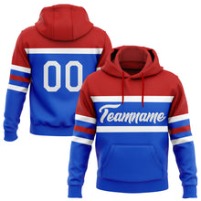 Charger l&#39;image dans la galerie, Custom Stitched Thunder Blue White-Red Line Sports Pullover Sweatshirt Hoodie
