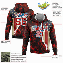 Charger l&#39;image dans la galerie, Custom Stitched Red White 3D American Flag And Largemouth Bass Fish Fishing Sports Pullover Sweatshirt Hoodie
