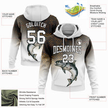 Загрузить изображение в средство просмотра галереи, Custom Stitched White Black-Old Gold 3D Rainbow Trout Fish Fishing Sports Pullover Sweatshirt Hoodie
