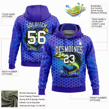 Load image into Gallery viewer, Custom Stitched Thunder Blue Purple-Black 3D Smallmouth Bass Fish Fishing Sports Pullover Sweatshirt Hoodie
