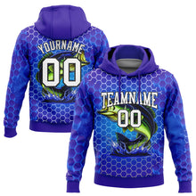 Загрузить изображение в средство просмотра галереи, Custom Stitched Thunder Blue Purple-Black 3D Smallmouth Bass Fish Fishing Sports Pullover Sweatshirt Hoodie
