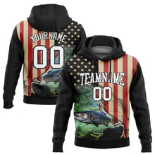 Charger l&#39;image dans la galerie, Custom Stitched Black City Cream-Red 3D American Flag And Atlantic Salmon Fish Fishing Sports Pullover Sweatshirt Hoodie
