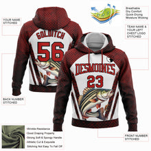 Laden Sie das Bild in den Galerie-Viewer, Custom Stitched Red Black-White 3D Northern Pike Fish Fishing Sports Pullover Sweatshirt Hoodie
