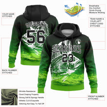 Charger l&#39;image dans la galerie, Custom Stitched Black Aurora Green-White 3D Bluegill Fish Fishing Sports Pullover Sweatshirt Hoodie
