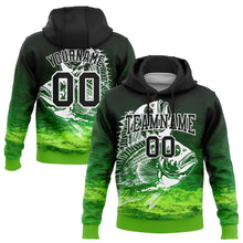 Charger l&#39;image dans la galerie, Custom Stitched Black Aurora Green-White 3D Bluegill Fish Fishing Sports Pullover Sweatshirt Hoodie
