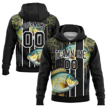 Charger l&#39;image dans la galerie, Custom Stitched Black White 3D Bluegill Fish Fishing Sports Pullover Sweatshirt Hoodie
